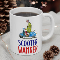 Scooter Wanker Funny & Cheeky Gift Mug. MOD Scooter Owners Present. Handmade in England