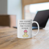 Hope Your New Flatmates Don't Mind You're A DICKHEAD Funny Rude Gift Mug. Flat Warming, Moving In, Halls Of Residence Student Present