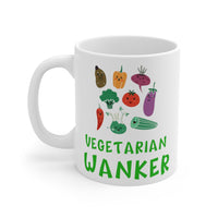 Vegetarian Wanker Gift Mug - Funny & Rude Humour Present For Vegetarians. Handmade in England