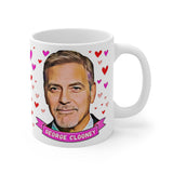 George Clooney Cute Mug. Great Present For Fans! Handmade in England