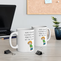 Hope Your New Flatmates Don't Mind You Can't Hit The Toilet! Funny Rude Gift Mug. Flat Warming, Moving In, Halls Of Residence Present