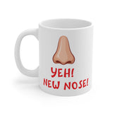 Yeh! New Nose! - Funny Gift Mug, Cosmetic Surgery Nose Job Present. Handmade in England