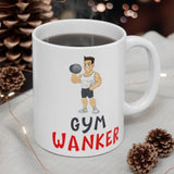 Vegetarian Wanker Gift Mug - Funny & Rude Humour Present For Fitness Gym Training Members. Handmade in England