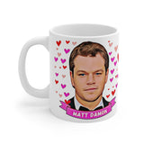 Matt Damon Cute Gift Mug. Stunning Oil Painting Design. Great Fan Present! Handmade Locally