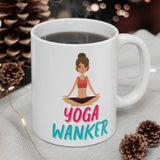 Funny, YOGA WANKER Gift Mug. Handmade in England