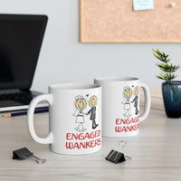 Engaged Wankers Gift Mug - Funny & Rude Humour Present For Couples Engagement. Handmade in England