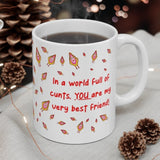 In A World Full Of Cunts, YOU Are My Very Best Friend! BFF Gift Mug - Funny & Rude Humour Present For Best Friend. Handmade in England