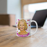 Helen Mirren Cute Mug. Stunning Oil Painting Design. Great Present For Fans! Handmade in England