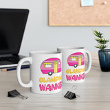 Glamping Wanker Gift Mug - Funny & Rude Humour Caravan Holiday Present. Handmade in England