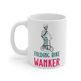 Cute, "Folding Bike Wanker" Cheeky Gift Mug! For the man who loves his folding bike! Handmade in England