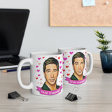 David Schwimmer Cute Mug. Stunning Oil Painting Design. Great Present For Ross Friends Fans! Handmade