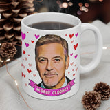 George Clooney Cute Mug. Great Present For Fans! Handmade in England