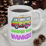 Camper Van Wanker Gift Mug - Funny & Rude Humour, Holiday, Staycation Present. Handmade in England