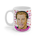 John Travolta Cute Gift Mug. Stunning Oil Painting Design. Great Fan Present! Handmade Locally