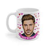 Zac Efron Cute Gift Mug. Stunning Oil Painting Design. Great Fan Present! Handmade Locally