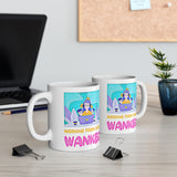 Cute, "Working From Home Wanker" Cheeky Gift Mug. For ladies who WFH! Handmade in England