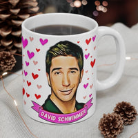 David Schwimmer Cute Mug. Stunning Oil Painting Design. Great Present For Ross Friends Fans! Handmade