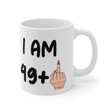 Funny 50th Birthday Mug, I am 49 + Middle Finger Rude Present For Her! Handmade in England