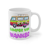 Camper Van Wanker Gift Mug - Funny & Rude Humour, Holiday, Staycation Present. Handmade in England