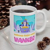 Cute, "Working From Home Wanker" Cheeky Gift Mug. For ladies who WFH! Handmade in England