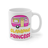 Glamping Princess Gift Mug - Funny Humour Camping Holiday Present.Handmade in England