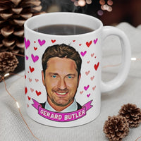 Gerard Butler Cute Gift Mug. Stunning Oil Painting Design. Great Fan Present! Handmade in England.