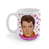 Elvis Presley Cute Gift Mug. Stunning Oil Painting Design. Great Fan Present! Handmade in England.