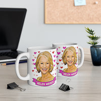 Helen Mirren Cute Mug. Stunning Oil Painting Design. Great Present For Fans! Handmade in England