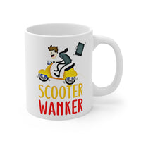 SCOOTER WANKER Gift Mug - Funny & Rude Humour Presents Scooter Owners. Handmade in England