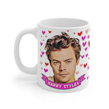 Harry Styles Cute Gift Mug. Stunning Oil Painting Design. Great Fan Present! Handmade in England.