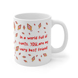 In A World Full Of Cunts, YOU Are My Very Best Friend! BFF Gift Mug - Funny & Rude Humour Present For Best Friend. Handmade in England