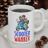 Scooter Wanker Funny & Cheeky Gift Mug. MOD Scooter Owners Present. Handmade in England