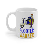 Scooter Wanker Funny & Cheeky Gift Mug. MOD Scooter Owners Present. Handmade in England