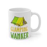 GLAMPING WANKER -  Funny Cheeky Cute Camping Staycation Holiday Gift Mug! Handmade in England