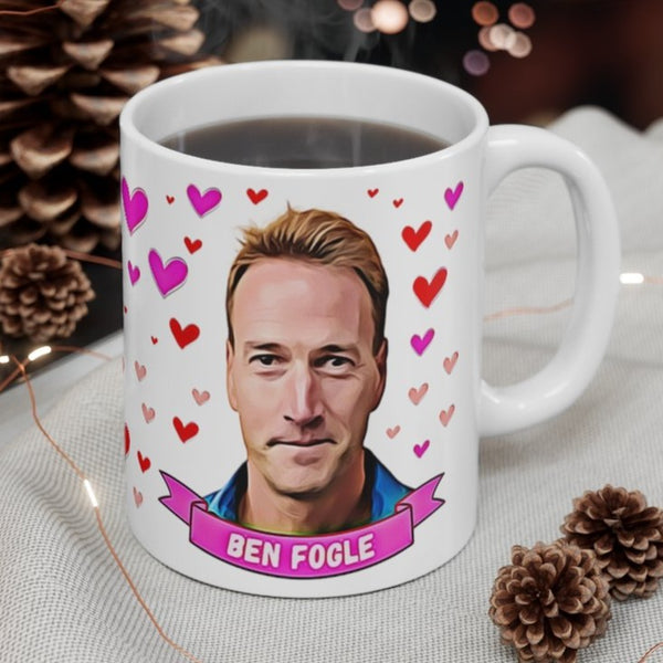 Ben Fogle Cute Gift Mug. Stunning Oil Painting Design. Great Fan Present! Handmade in England.