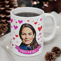 Priti Patel Appreciation Society Gift Fan Mug. Conservative Party Present. Handmade in England