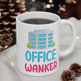 Cute, "Office Wanker" Cheeky Gift Mug! UK Designed & Handmade. Handmade in England