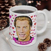 John Travolta Cute Gift Mug. Stunning Oil Painting Design. Great Fan Present! Handmade Locally