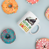 Cute, "Electric Car Wanker" Cheeky Gift Mug. For the man who loves his electric car! Handmade in England